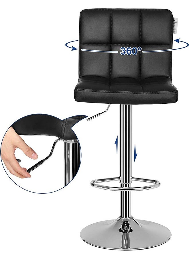 GoldenLike - Bar Stool Adjustable Height Counter Bar Chairs PU Leather HIgh Chair Swivel Barstools with Back for Kitchen Island Home Office Bar Cofe(1-Pack) - Image 1