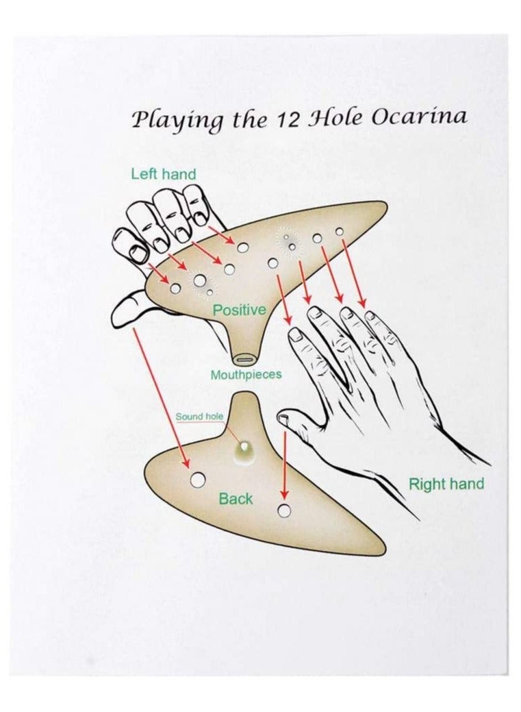 SYOSI 1X Blue 12 Holes Ocarina Ceramic Alto C Legend of Zelda Zelda Ocarina Flute  - Image 5