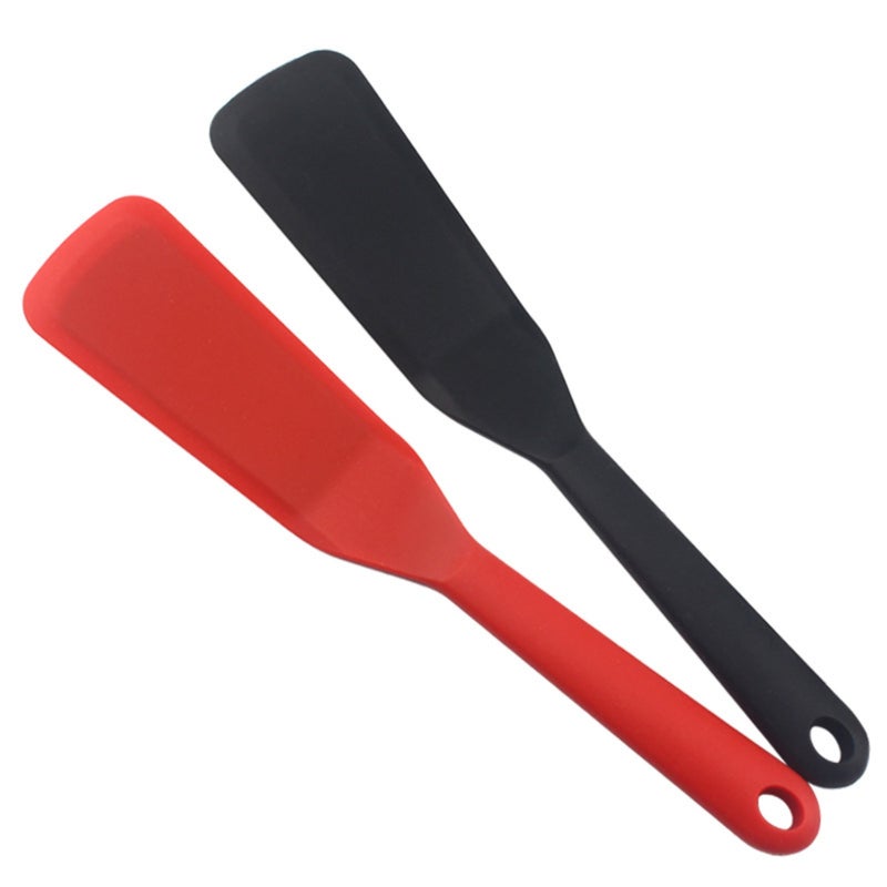 Silicone Frying Shovel: 25.4*4.9cm, Red & Black, Heat-resistant Durable Material - Non-stick Surface For Effortless Cleaning, Ergonomic Comfortable Grip, Versatile Cooking Tool For Home Kitchen Pancak - Image 1