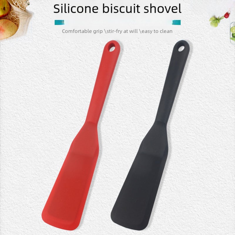 Silicone Frying Shovel: 25.4*4.9cm, Red & Black, Heat-resistant Durable Material - Non-stick Surface For Effortless Cleaning, Ergonomic Comfortable Grip, Versatile Cooking Tool For Home Kitchen Pancak - Image 2