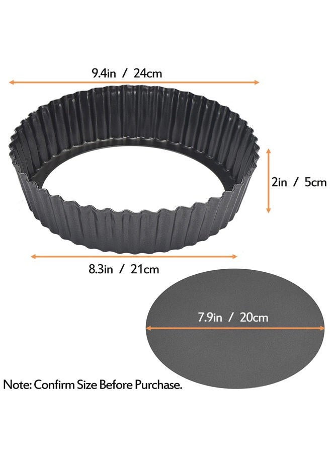 Kazozobi 2 Pack Nonstick Tart Pan, Quiche Pan, Carbon Steel Deep-dish Pie Pan with Removable Loose Bottom (9.4 In) - Image 3