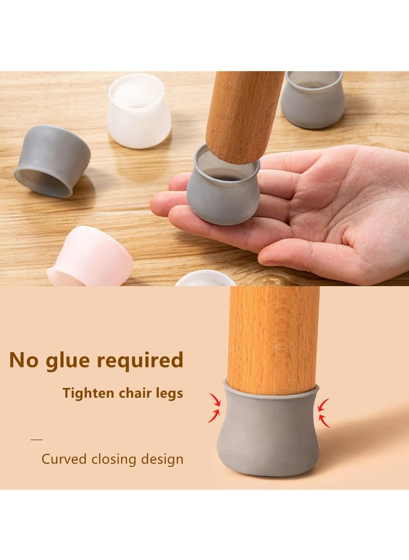 Oasisgalore - 20 Pack White Rubber Floor Protectors, Silicone Chair Leg Furniture Pads, Non-Slip Mute Foot Covers for Stools, Tables. - Image 1