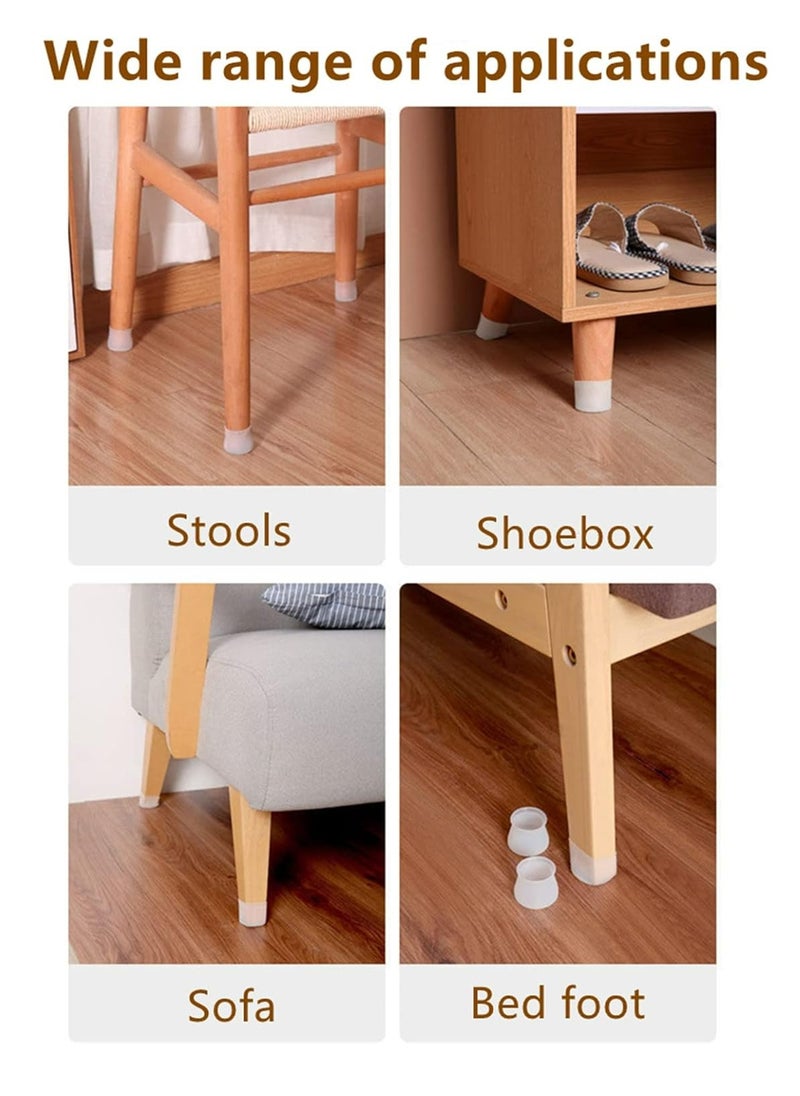Oasisgalore - 20 Pack White Rubber Floor Protectors, Silicone Chair Leg Furniture Pads, Non-Slip Mute Foot Covers for Stools, Tables. - Image 1