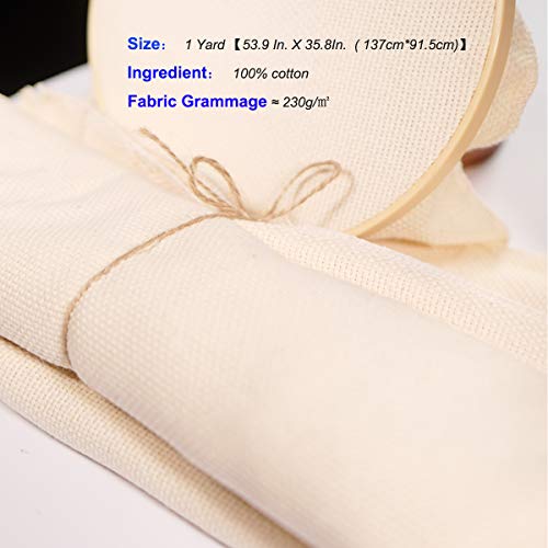 Y-Axis Punch Needle Embroidery Cloth 1 Yard (53.9 in. by 35.8In.) 100% Cotton, with 2 Fabric Marker Pens - Image 2