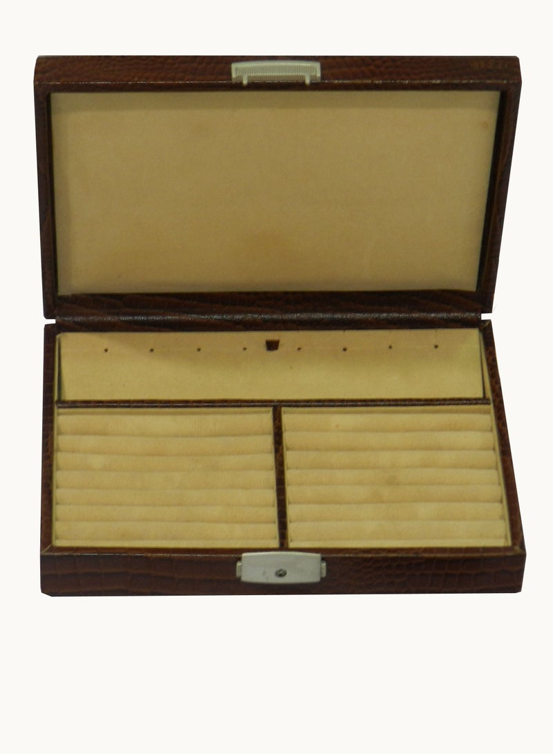 LAVERI LEATHER Laveri Genuine Leather Earring Box And Ring Organizer Storage Stud Tray Showcase Storage Case  - Image 1