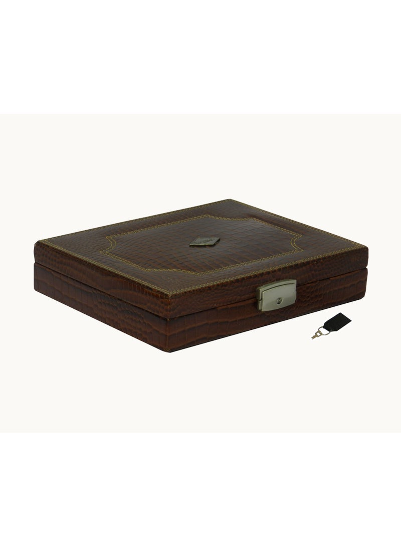 LAVERI LEATHER Laveri Genuine Leather Earring Box And Ring Organizer Storage Stud Tray Showcase Storage Case  - Image 2