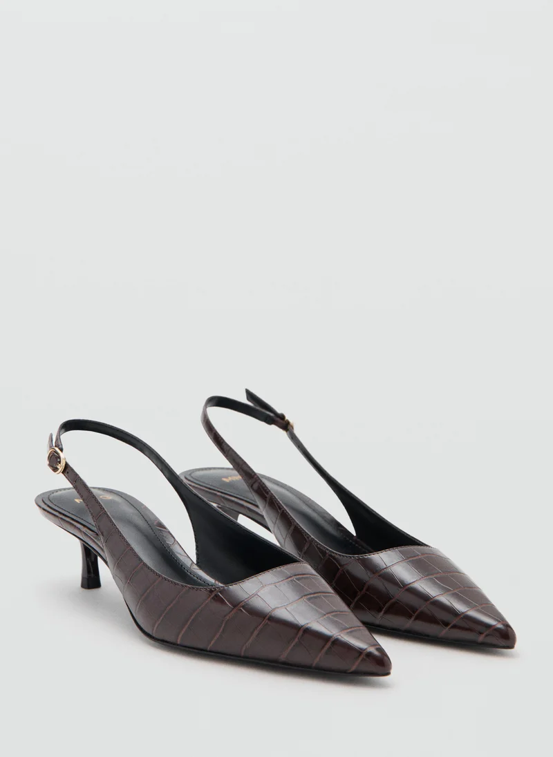 مانجو Croc-Effect Heeled Shoes