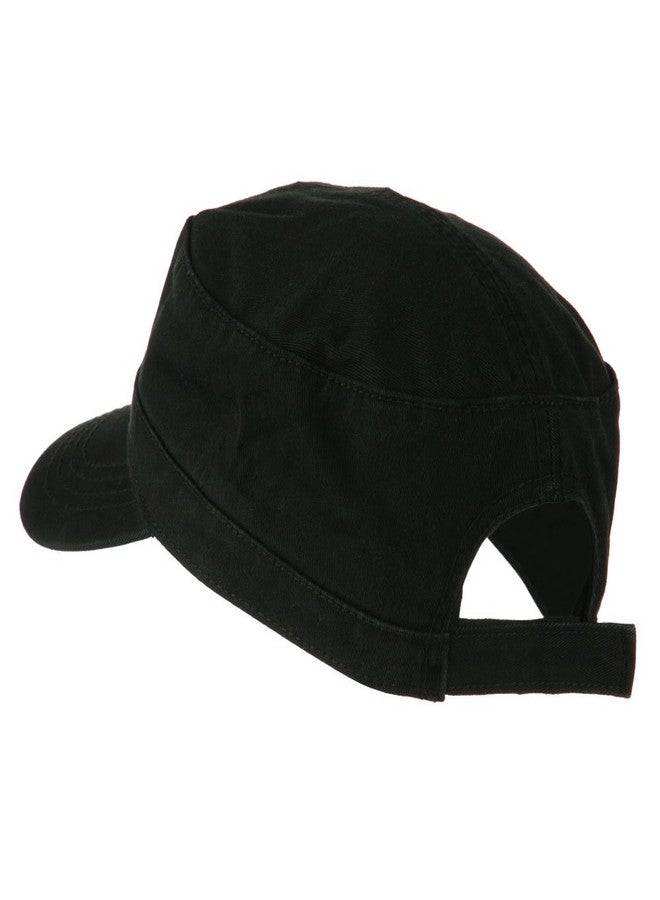 OTTO Garment Washed Adjustable Army Cap - Black OSFM - Image 2