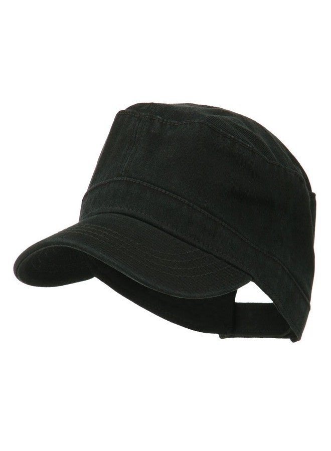 OTTO Garment Washed Adjustable Army Cap - Black OSFM - Image 1