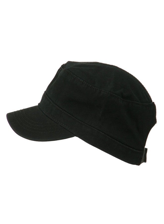 OTTO Garment Washed Adjustable Army Cap - Black OSFM - Image 5