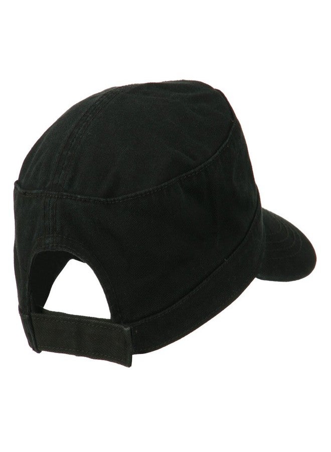 OTTO Garment Washed Adjustable Army Cap - Black OSFM - Image 3
