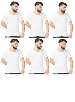 STORi Plain White Round Neck Undershirt for Men Six Piece Pack  - Image 1