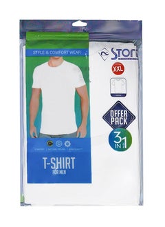 STORi Plain White Round Neck Undershirt for Men Six Piece Pack  - Image 2
