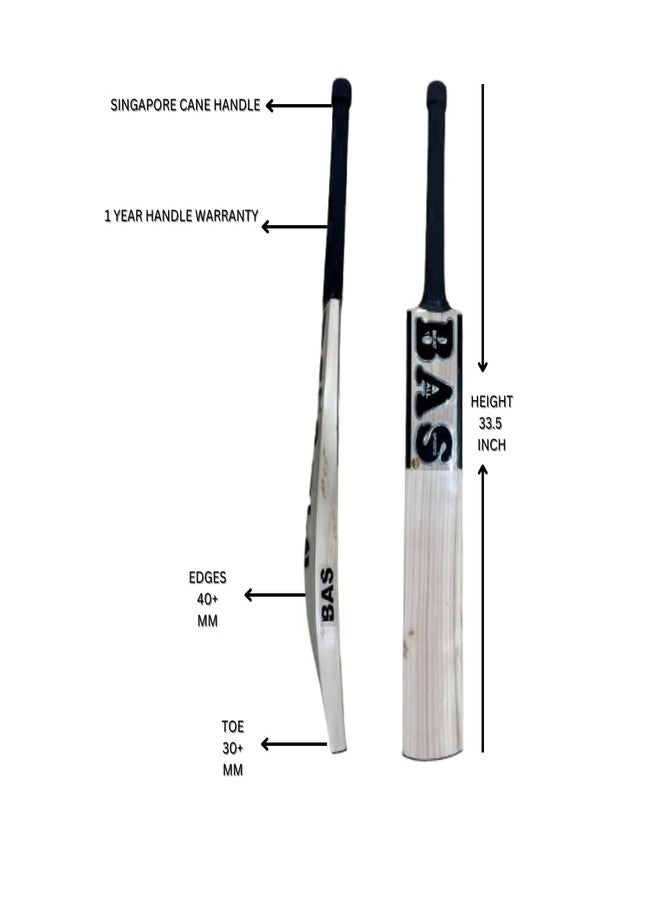 SAG Sports BAS Lite Weight English Willow Cricket Bat for 15+ Years (1kg). - Image 3