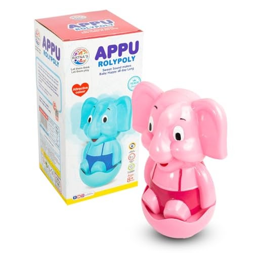 RATNA'S Appu Roly Poly Elephant Toy, Musical and Wobbling Motion, Bright Colours, Sound Toy for Kids 8+ Months - Image 1