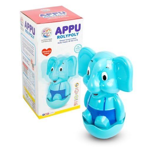 RATNA'S Appu Roly Poly Elephant Toy, Musical and Wobbling Motion, Bright Colours, Sound Toy for Kids 8+ Months - Image 4