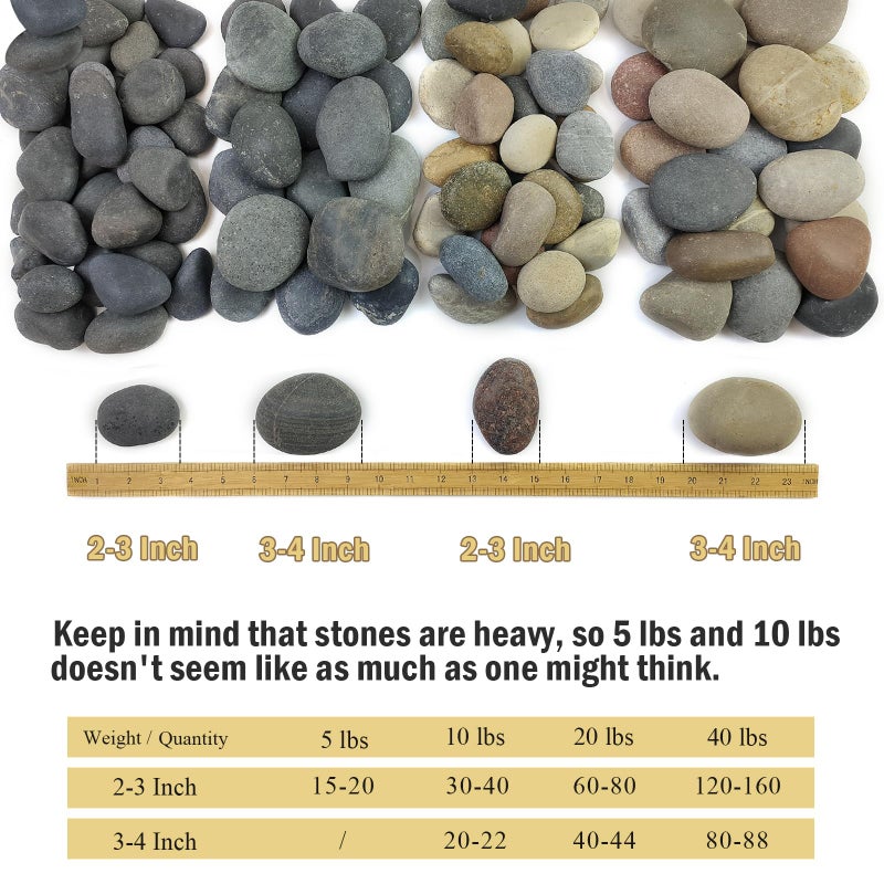 FANTIAN 20 lbs Natural River Rocks Mexican Beach Pebbles, 2-3 Inch Decorative River Rocks for Landscaping Garden Paving Plant Rocks Crafting Walkways and Outdoor Decorative Stone - Image 4