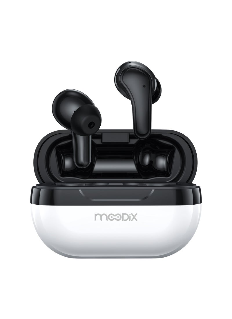 moodix Moodix KI23K50 Active Noise Cancellation Bluetooth Earbuds with Smart Touch Control, White-Black  - Image 2