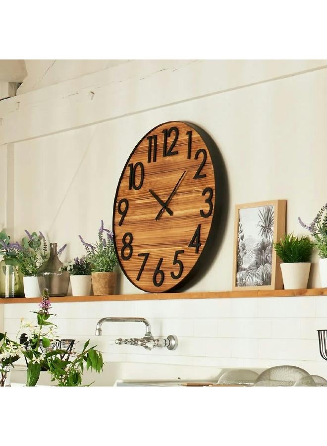 لوفت ABBY، ساعة حائط، D70XW4CMS، خشب، ألومنيوم-173803 ساعة حائط ديكور غرفة المعيشة، ساعة حائط ديكور غرفة المعيشة وغرفة الطعام وغرفة النوم والمطبخ - Image 1