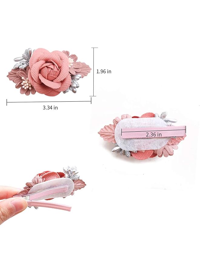 KASTWAVE Flower Hair Clip Set For Baby Girls 6Pcs Delicate Floral Barrettes Hair Care Hair Bands Accessories Bows Hemming Clip For Newborn Infant Baby Toddles Teen Girl Gifts (Six Flower Style) - Image 5