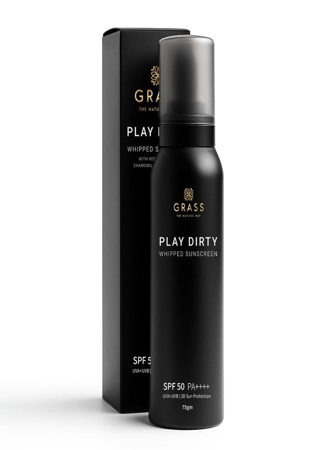 GRASS Play Dirty Whipped Sunscreen SPF 50 PA++++ | 3-in-1 Hydrating Sunscreen Moisturizer+Blue Light Protection+Prime | Non Greasy & No White Cast| Dermatologically Tested | For All Skin Types | 75g - Image 1