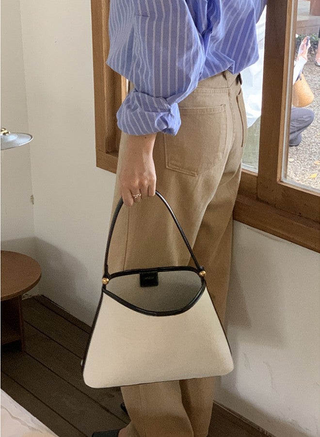 WAOKN Women's Canvas Shoulder Bag, Ladies Solid Color Bucket Bag Armpit Bag Carry Bag Gift Bag, Simple Handbag Tote Bags Clutch Bag for College Students and Teenagers - Image 2