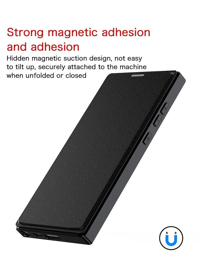 Magnetic Case Compatible with Samsung S24 Ultra, Leather Flip Case with Card Slot, Wallet design, Standable Flip Case with Magnetic, Anti-Fall Drop Protection, Shockproof Case, Black - Image 3