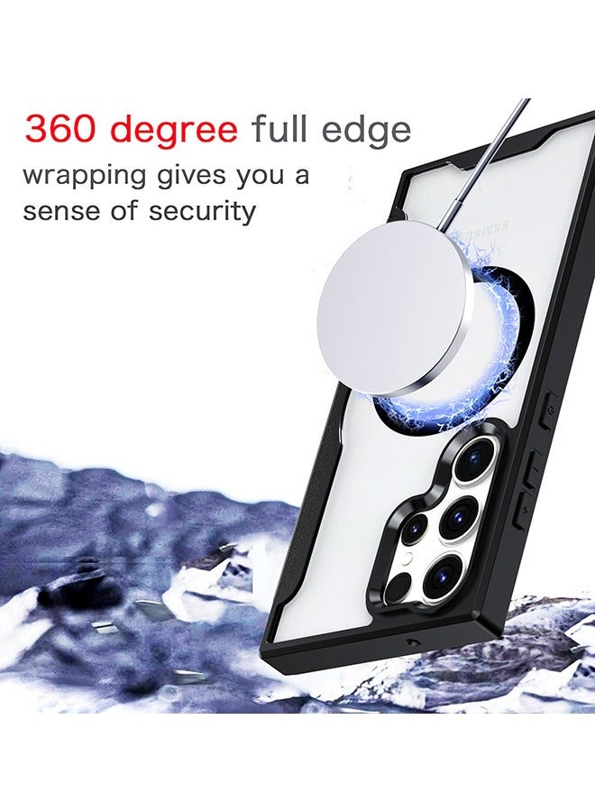 Magnetic Case Compatible with Samsung S24 Ultra, Leather Flip Case with Card Slot, Wallet design, Standable Flip Case with Magnetic, Anti-Fall Drop Protection, Shockproof Case, Black - Image 2