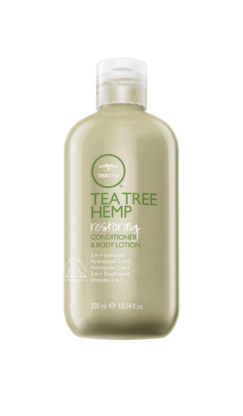 Tea Tree Hemp Restoring Conditioner Body Lotion 2in1 Hydration For All Hair Types 1014 fl oz