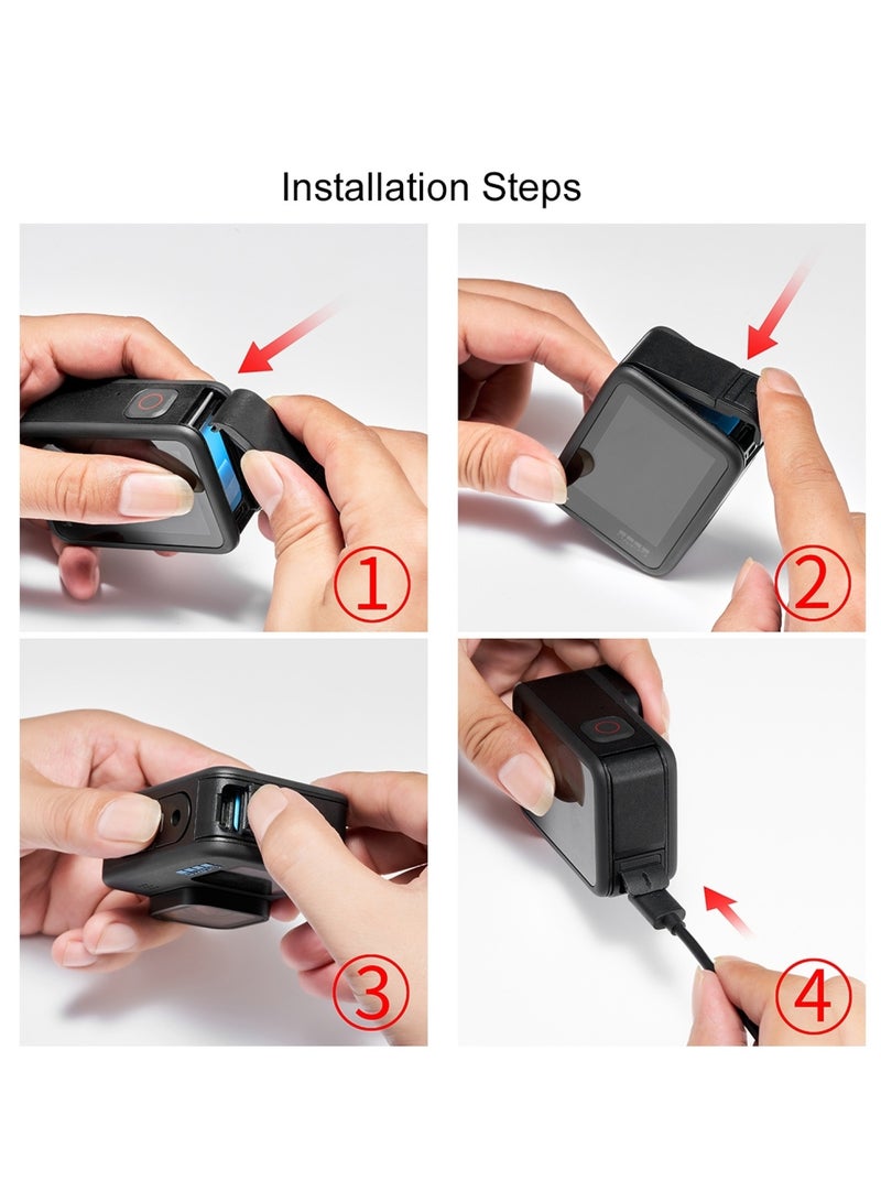 PULUZ POM Plastic Battery Side Interface Cover for GoPro HERO10 Black / HERO9 Black