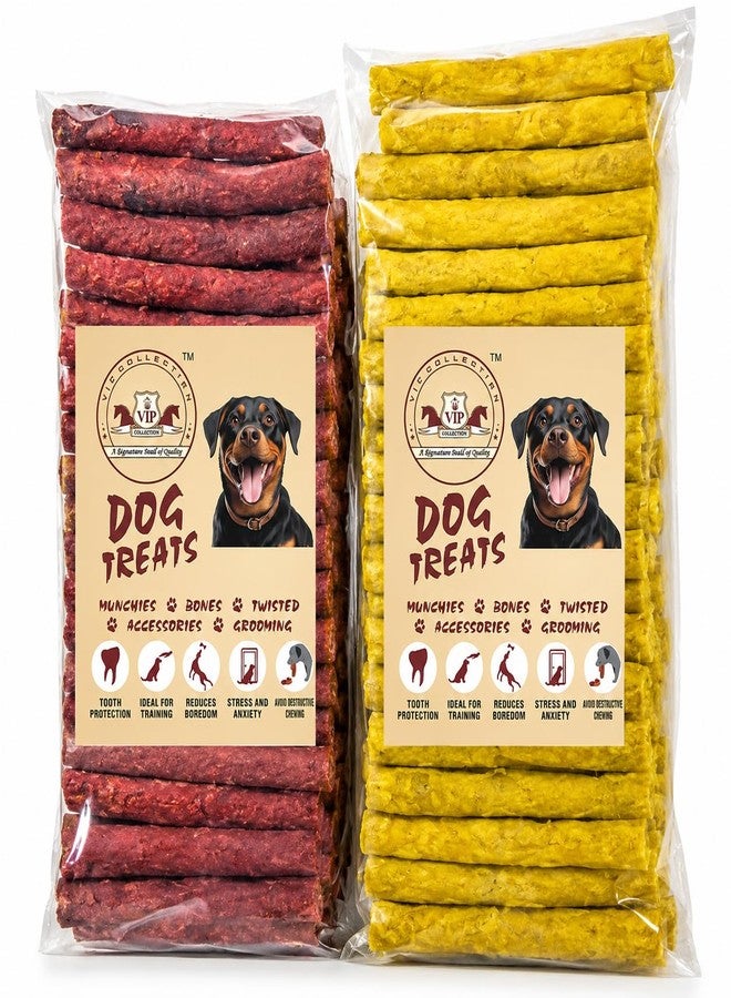 VIPCOLLECTION Dog Chew Sticks Munchy (0.9 Kg) 450 G Chicken & 450 G Mutton Flavour Mix,Premium Rawhide Dental Chews For All Breeds,Long-Lasting Dog Treats For Healthy Teeth & Gums,All Life Stages - Image 1