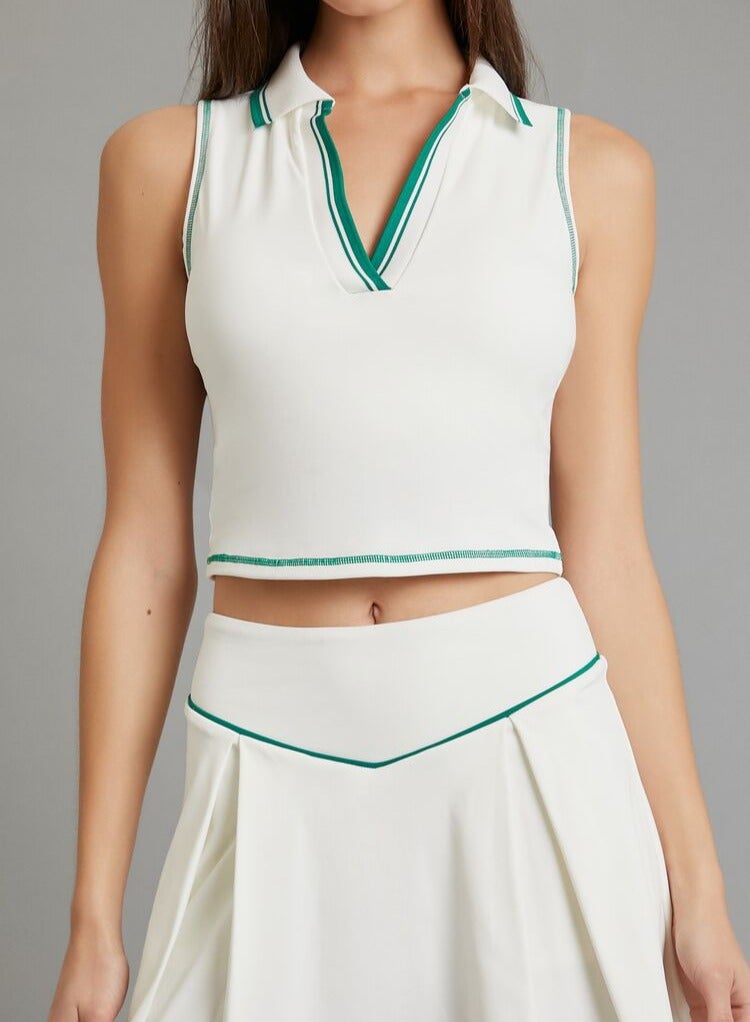 FOREVER 21 Active Two-Tone Split-Neck Crop Top - Image 3