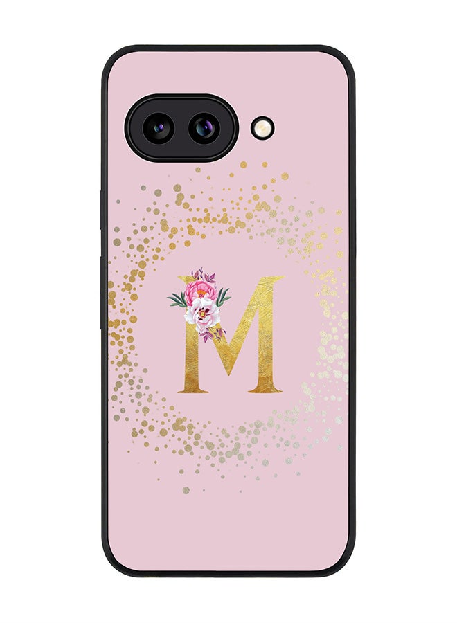 Stylizedd For Google Pixel 9a Case,Slim fit Camera Protection, Shockproof Thin Phone cover  - Custom Monogram Floral - M  (Pink )