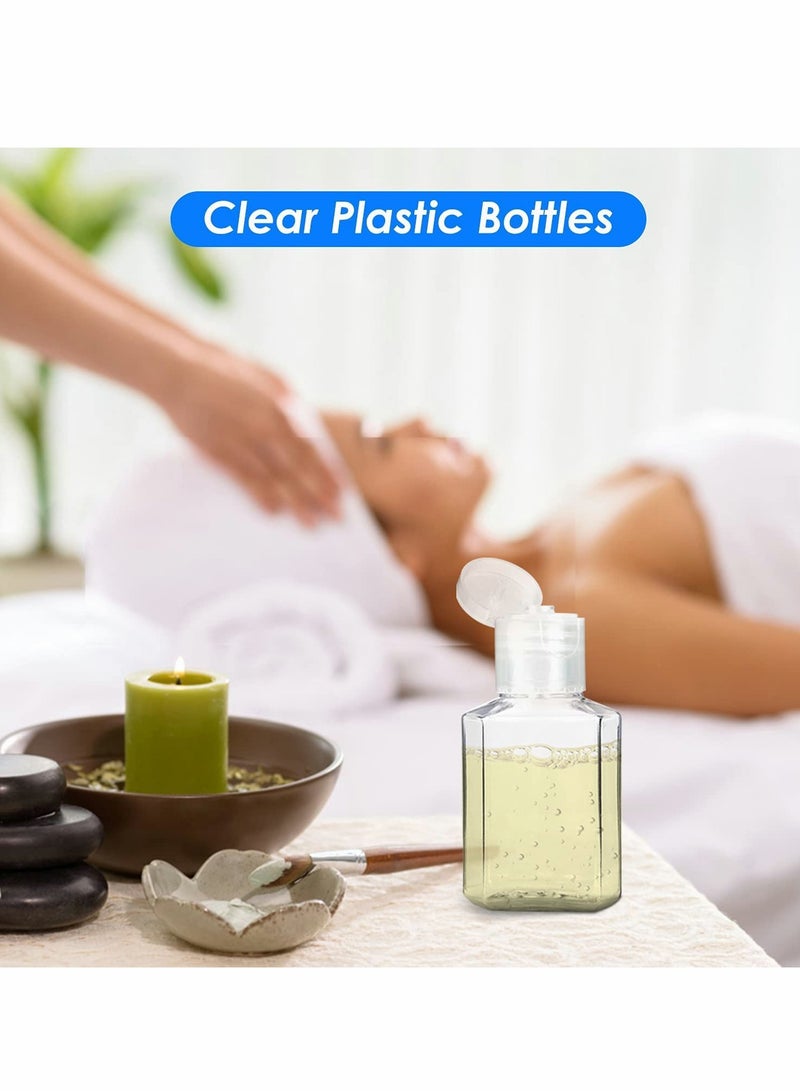 Portable Clear Plastic Bottles with Flip Cap for Hand Sanitizer and Toiletries, Refillable and Squeezable Travel Containers - Image 2