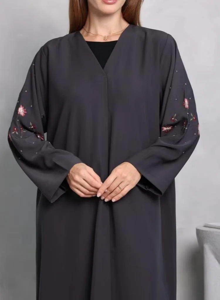 Nikias  Nikias Grey soft crepe with light thread for Women | Best Price UAE