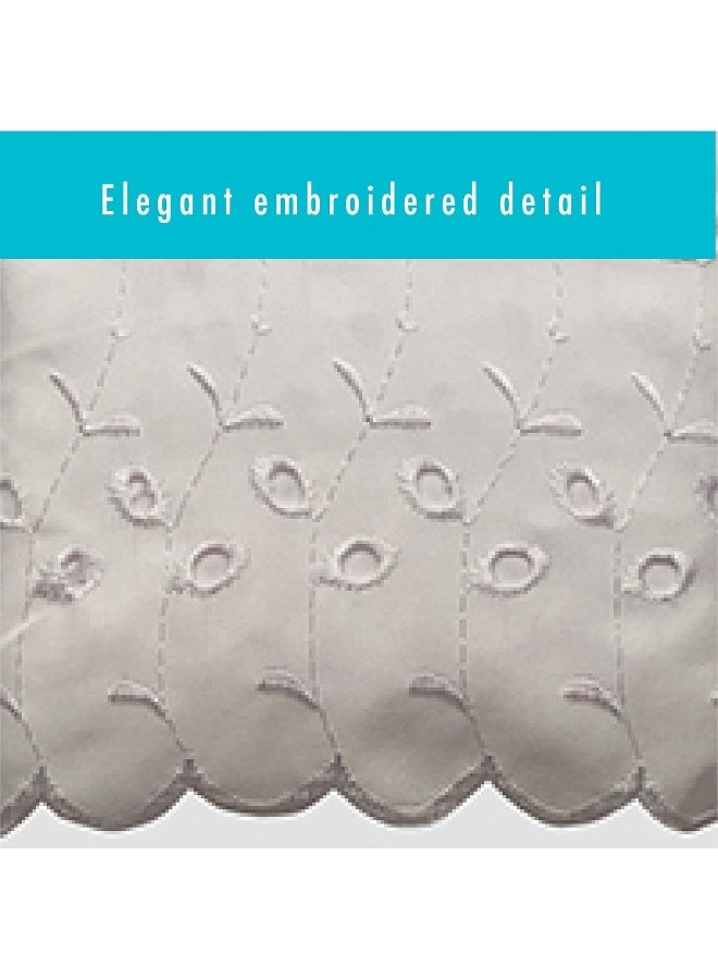 Fresh Ideas Fresh Ideas Bedding Eyelet Ruffled Pillow 2 Pack Sham King, Ivory  - Image 4