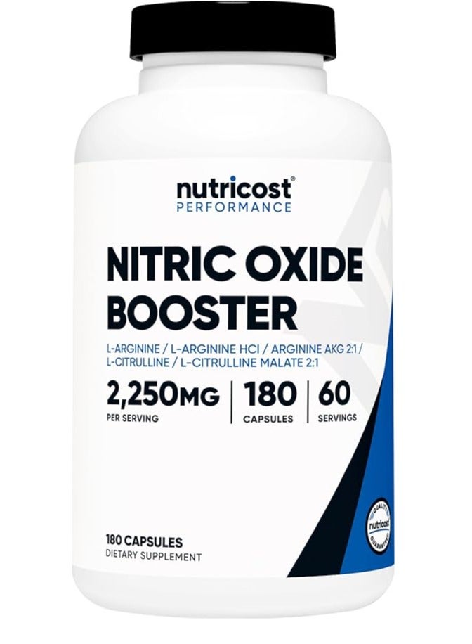 Nutricost Nitric Oxide Booster 2250mg, 180 Capsules 