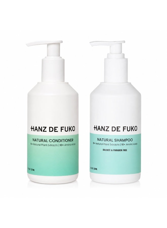 Hanz de Fuko Natural Shampoo & Conditioner Set 237ml Sulfate Free and Paraben Free Hair Care Duo - Image 1