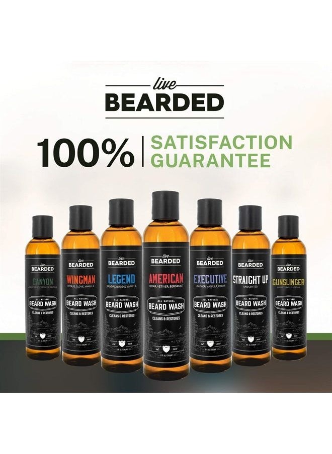 Live Bearded - : Beard Wash - American - Beard and Face Wash - 8 fl. oz. - Water-Based Formula with All-Natural Ingredients for a Gentle, Deep Cleanse - Made in the USA - Image 1
