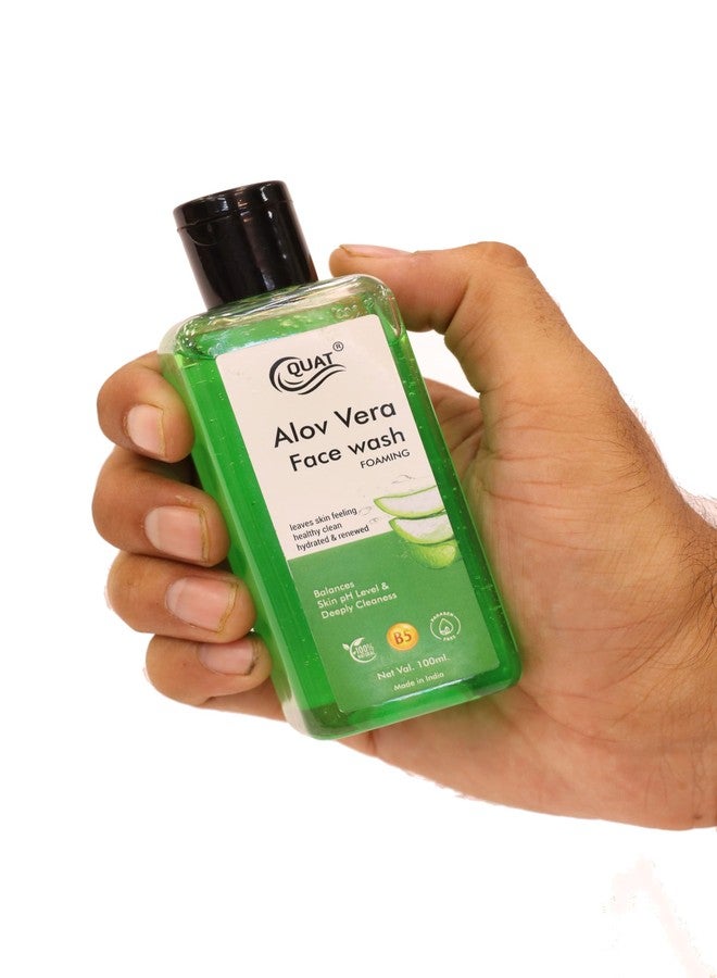 Quat Face Wash Gentle Skin Cleanser for Dry to Normal, Sensitive Skin, 100ml Alovera Face Wash with Niacinamide, Vitamin B5 - Image 3