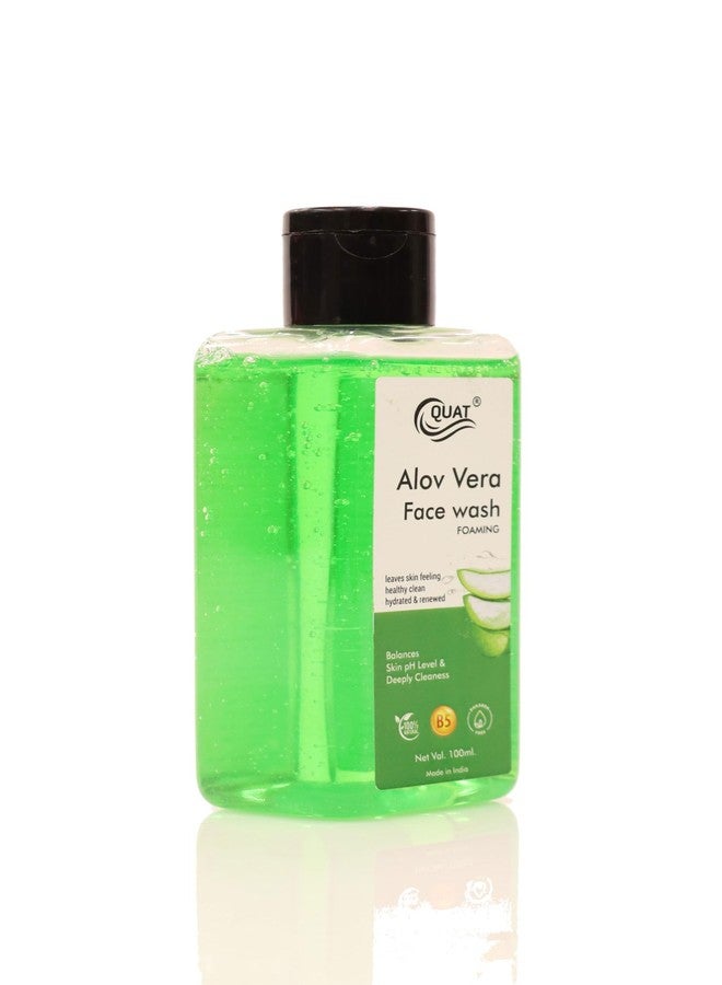 Quat Face Wash Gentle Skin Cleanser for Dry to Normal, Sensitive Skin, 100ml Alovera Face Wash with Niacinamide, Vitamin B5 - Image 1