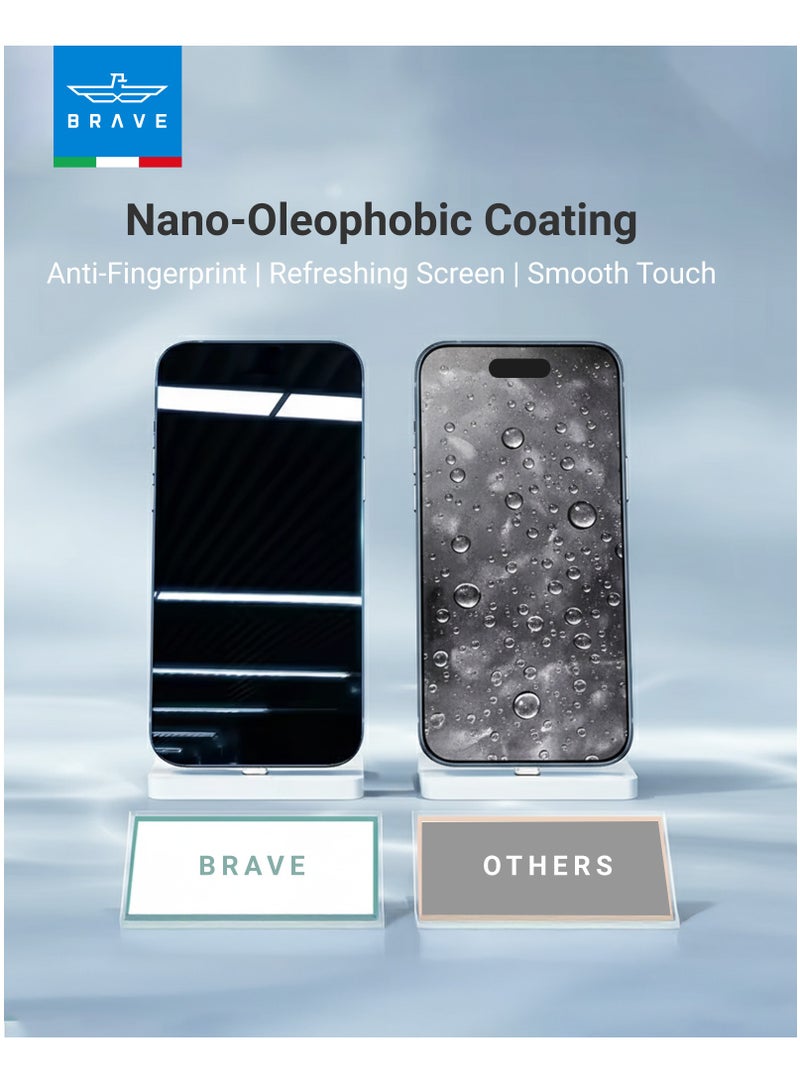 Brave iPhone 17 Pro HD Tempered Glass Screen Protector - Full Coverage Edge-to-Edge Protection, HD Clear Display, 9H Hardness Scratch Resistant, Anti-Fingerprint & Smudge-Free, Smooth Touch, Face ID Compatible, Bubble-Free Installation with Tray, Slim, Durable & Case Friendly Design (Clear) - Image 3