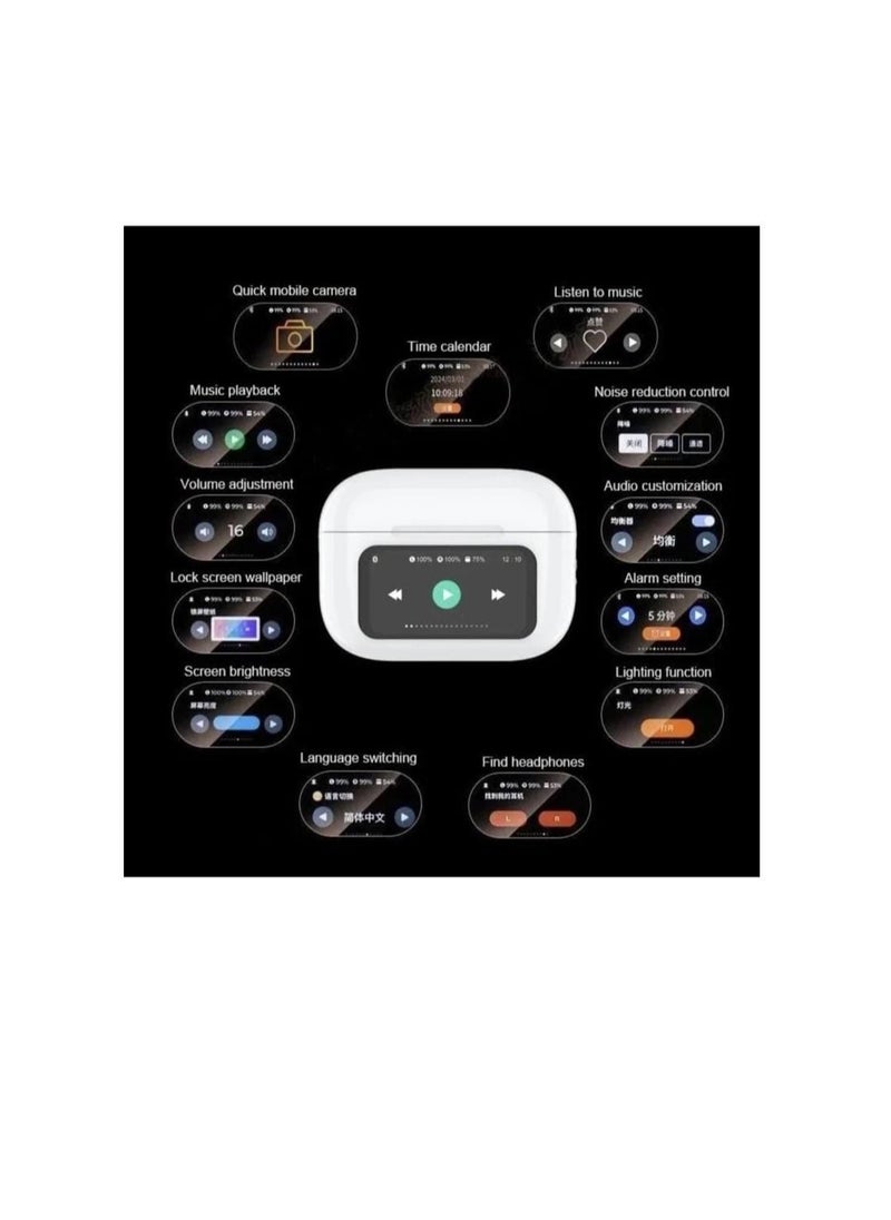 Generic Wireless ANC/ENC EarPods with Touch Display (White)  - Image 5