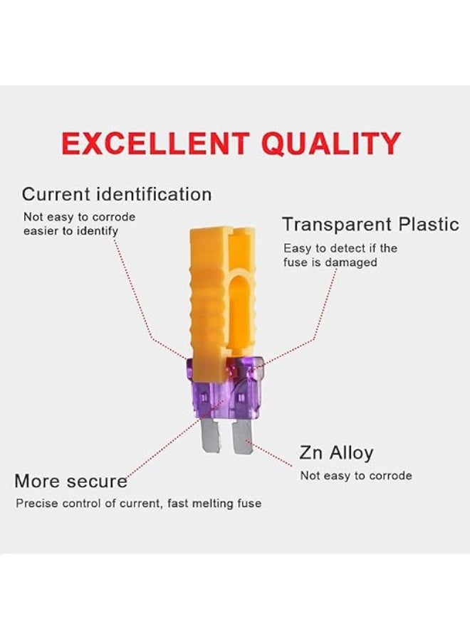 Lynacz Original Car Fuse Assortment Kit, 264 Small Blade Fuses Automotive + 220 Medium Auto Fuses + 1 Fuse Puller for Car/SUV/RV/Boat/Truck(2Amp 3A 5A 7.5A 10A 15A 20A 25A 30A 35A 40A) 485Pcs - Image 2
