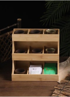 DUNISO Bamboo Tea Bag Storage Holder, multifunctional 3 layer vertical tea bag rack, stackable tea bag containers, beverage storage rack, suitable for counter，cabinets and kitchens, 27 * 17 * 23.5cm  - Image 3