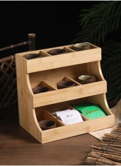 DUNISO Bamboo Tea Bag Storage Holder, multifunctional 3 layer vertical tea bag rack, stackable tea bag containers, beverage storage rack, suitable for counter，cabinets and kitchens, 27 * 17 * 23.5cm  - Image 4