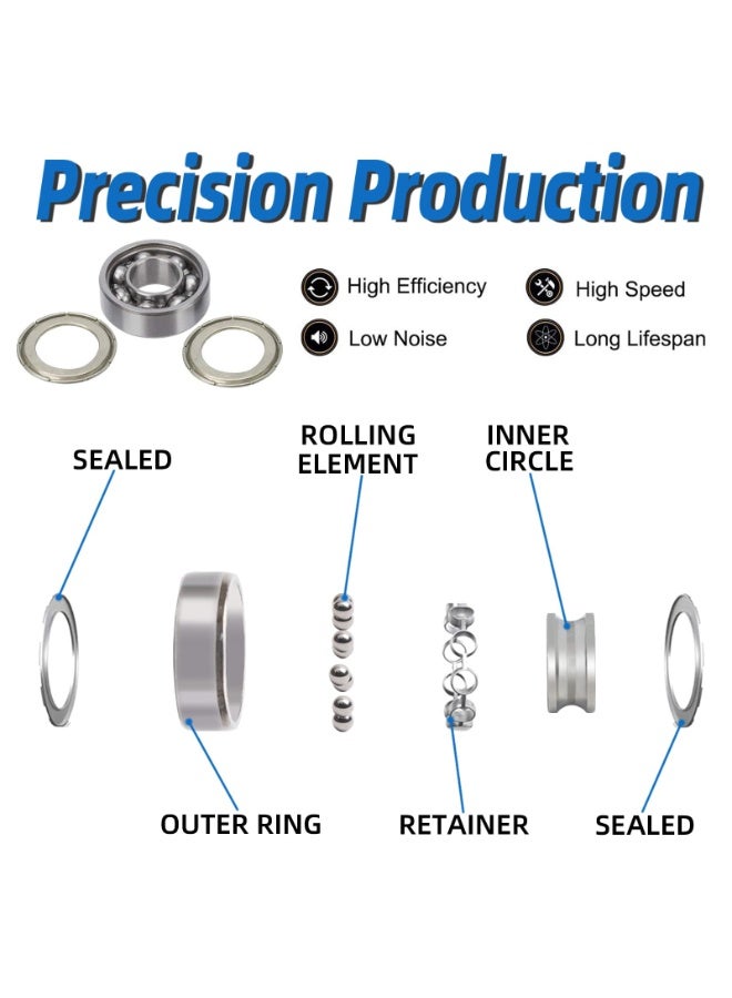 NajmStyle 608zz ball bearing, Longboard Roller Skate Bearing, for skateboards, scooters, inline skates - Image 3