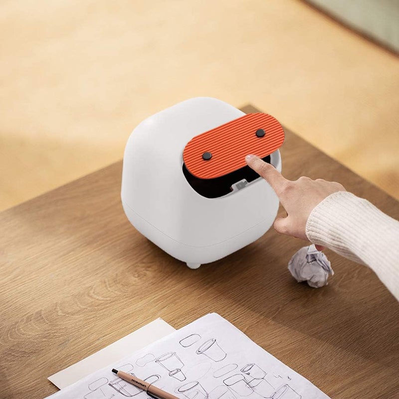 klarakoCreative Mini Cute Waste Bin Desktop Trash Can for Office Desktop Coffee Table Kitchen Small Garbage Can klarakoWhite - Image 2