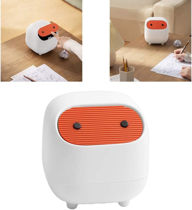 klarakoCreative Mini Cute Waste Bin Desktop Trash Can for Office Desktop Coffee Table Kitchen Small Garbage Can klarakoWhite - Image 5