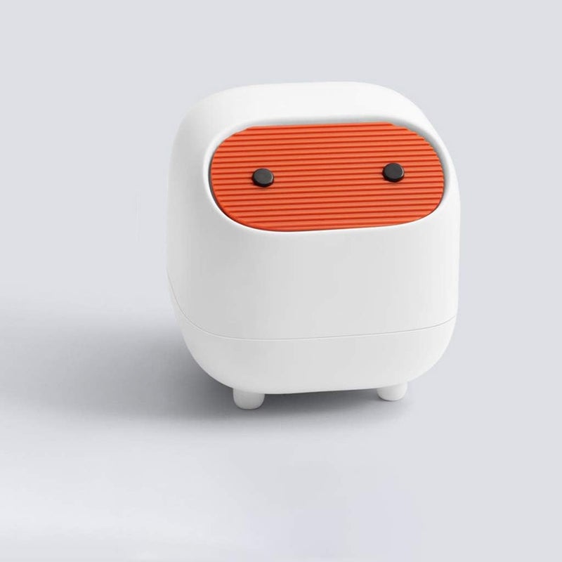 klarakoCreative Mini Cute Waste Bin Desktop Trash Can for Office Desktop Coffee Table Kitchen Small Garbage Can klarakoWhite - Image 4